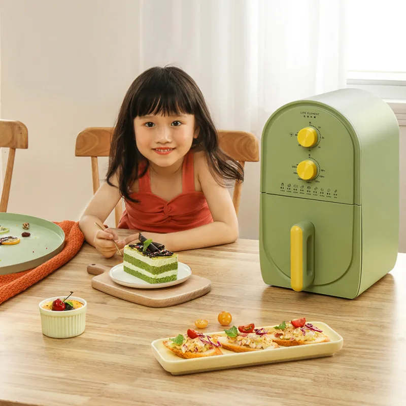 

3L Air Fryer Household Multi-Function Large-Capacity Healthy Sootless Fryer Deep Frying Pan Air Fryer Green EU 1400W
