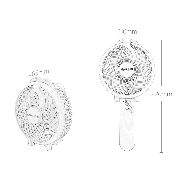 Fill Light Hand Held Fan Fans Battery Operated Rechargeable Handheld Mini Electric Desktop | Бытовая техника