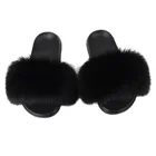 Летние 2021 пушистые меховые тапочки обувь для детей настоящие шлепанцы на плоской подошве сланцы для дома и улицы Детские удивительные тапочки FS04