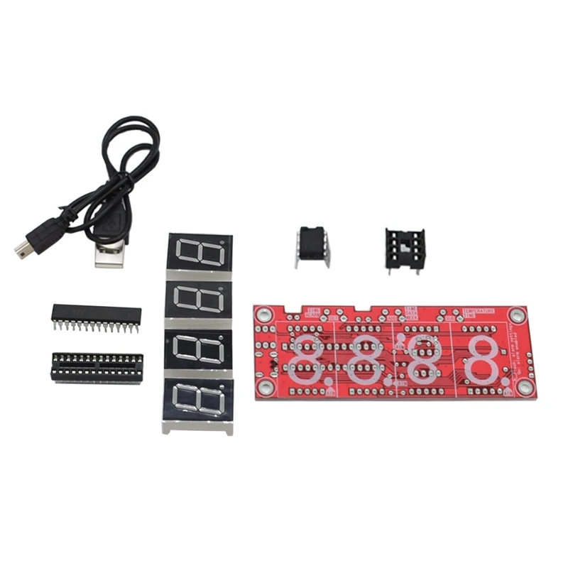 4 разрядный Ds1302 Led Дисплей Diy Смарт точные часы набор для самостоятельной сборки