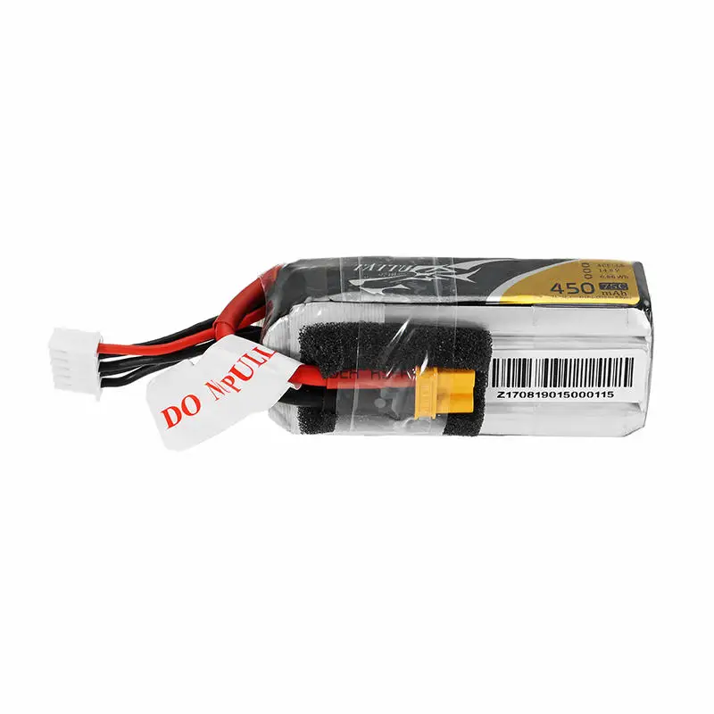 4 шт. ACE Tattu 450mAh 75C 14 8 V 7 4S 2S Lipo батарея XT30 XT60 T Разъем для RC FPV гоночный Дрон|Детали и