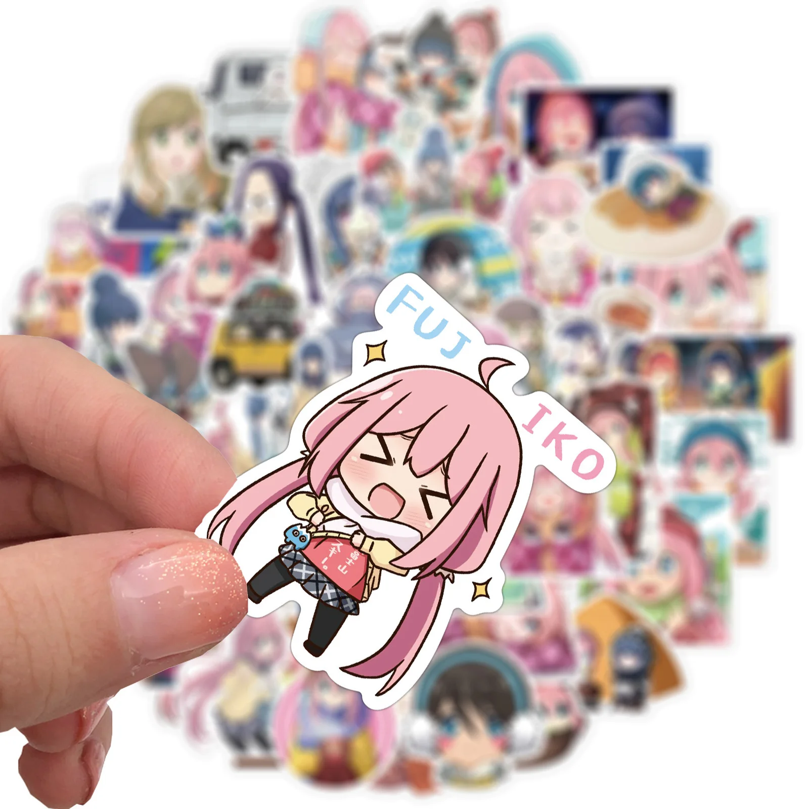 

50pcs Anime Yuru Camp Stickers Kawaii Shima Rin&Nadeshiko Sticker Waterproof Decals Laid-Back Camp Sticker For Laptop Skateboard