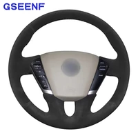 car steering wheel cover for nissan teana murano z51 elgrand quest 2008 2009 2010 2011 2020 black wearable synthetic suede