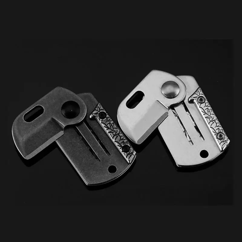 

Vintage Stone Wash Mini Necklace Knife Folding Portable Pocket Knife Fruit Knife Keychain Credit Card Knife