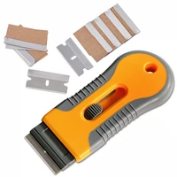 ehdis razor scraper with carbon steel knife blades window tint cleaning spatula tool wrapping film glue sticker remover squeegee