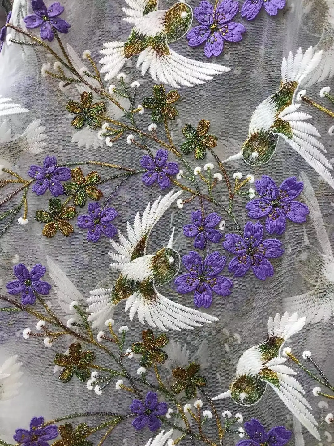 Акция изысканных птиц Высококачественная Тюлевая вышивка французское Тюлевое