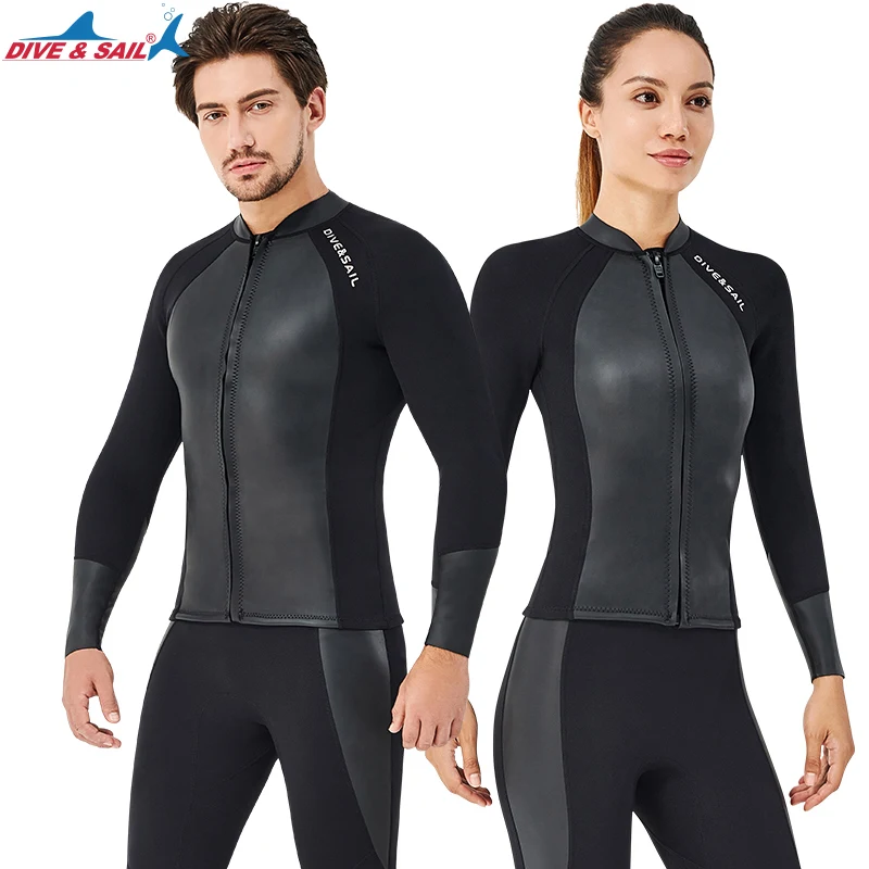 Топ для Гидрокостюма/нижняя часть ансамбль 2 мм неопреновый Гладкий куртка с