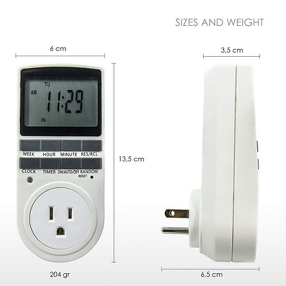 Цифровой таймер программируемая розетка с таймером стандарта ЕС/США 50 Гц 7 дней