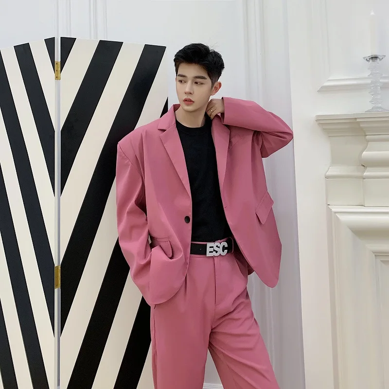 Мужские комплекты из 2 предметов Розовый Повседневный костюм куртка штаны