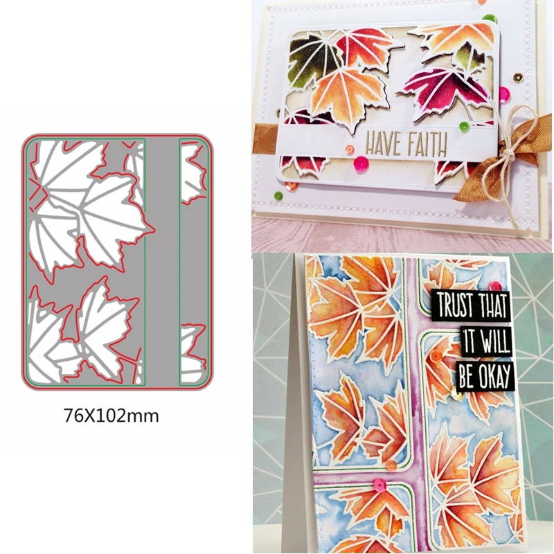 Высечки с кленовым узором для изготовления карт прямоугольные высечки кленовыми