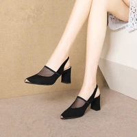 block heels loafers women high heels sandals women 2020 fashion ladies high heel sandal woman black summer shoe for women