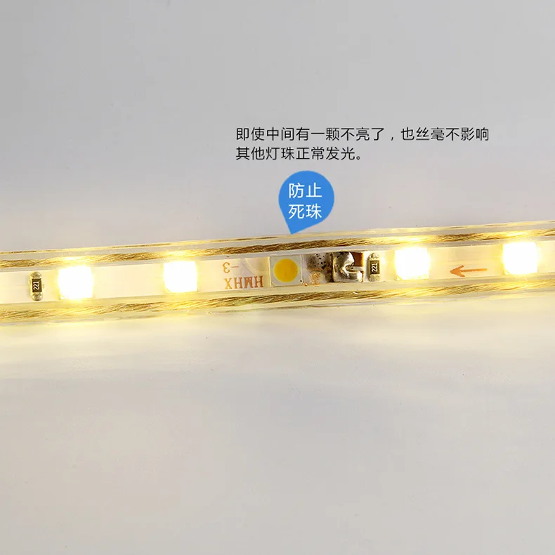 220v неоновый светильник s 60 светодиодов/m Led 5050 Tricrystal яркий Водонепроницаемый