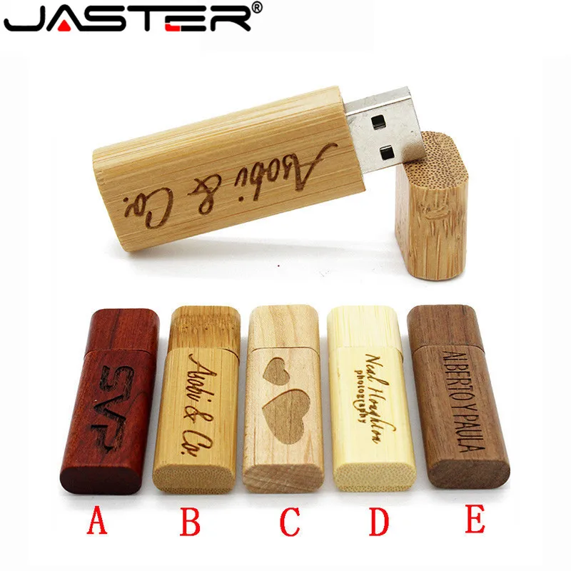 JASTER деревянный бамбук USB флешка флэшки щепы флешки 4 ГБ 8 ГБ 16 ГБ 32 ГБ memory stick U диск персональный подарок
