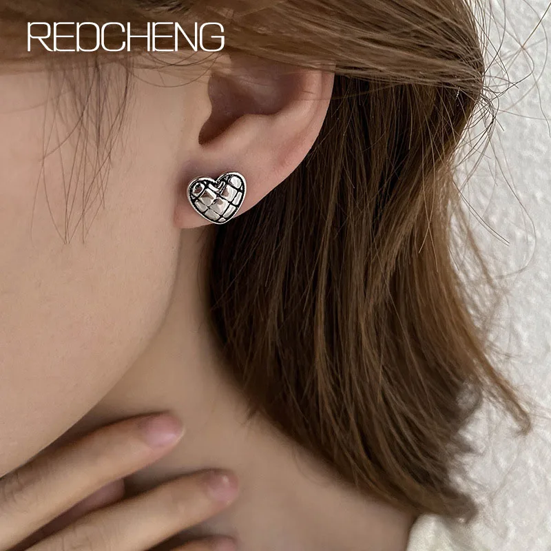 

REDCHENG предотвращает аллергию 925 штамп любовь серьги для женщин винтажное творчество модные очаровательные свадебные украшения подарки