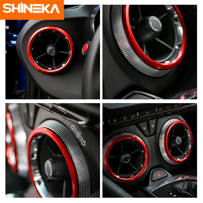 SHINEKA вентиляционное отверстие обшивка кольца переменного тока Bezels для Chevrolet Camaro