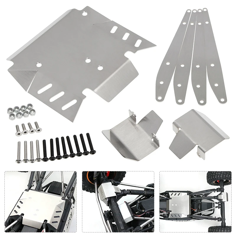 

1 set Stainless steel RC Car Chassis Guard Anti-bump Board for Axial 1/10 RBX10 Ryft RC Car Replacement Part