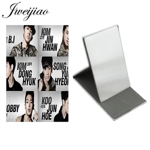 JWEIJIAO мои любимые супер звезды iKON настольное зеркало из нержавеющей стали косметические инструменты кошелек зеркало IK36