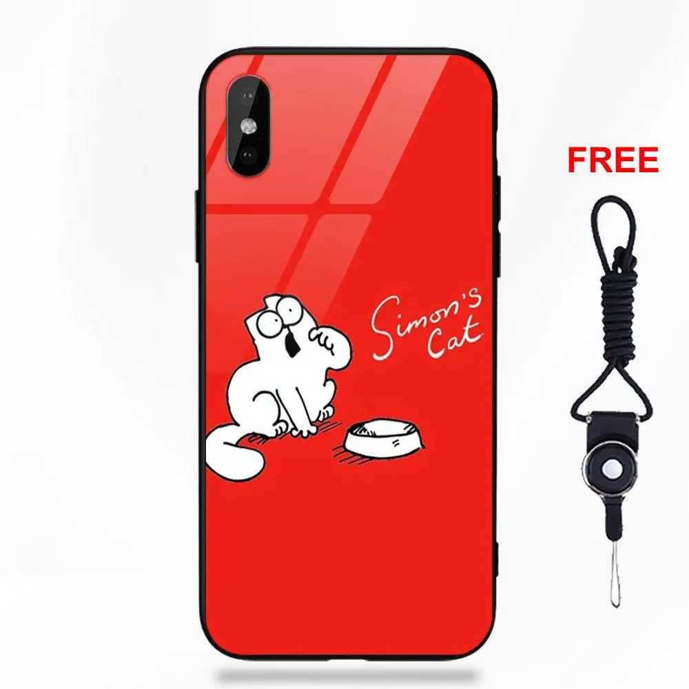 Забавный Милый Белый Кот Саймона для huawei Honor 7X P20 Lite mate 10 Pro Redmi 5 Note 5A 6 Galaxy S8 S9 Plus