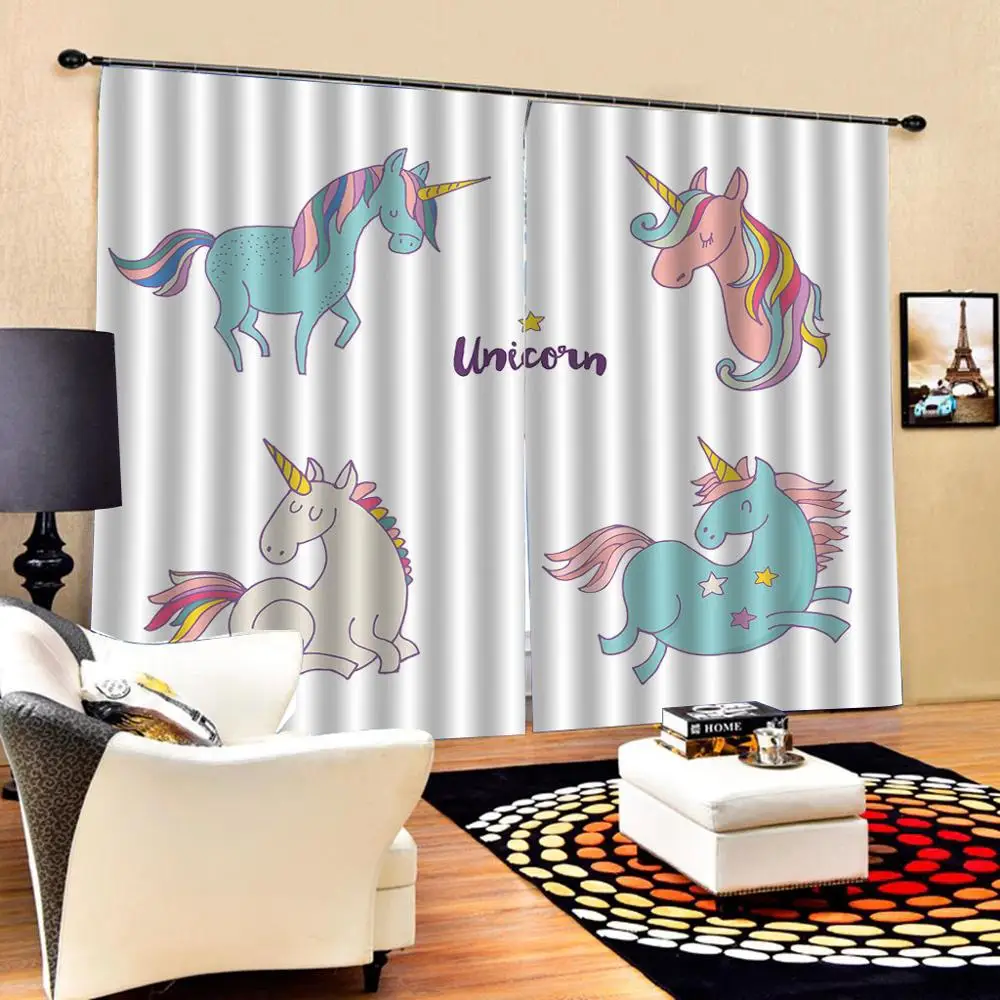 Занавески с лошадями из мультфильма занавески для гостиной спальни 2