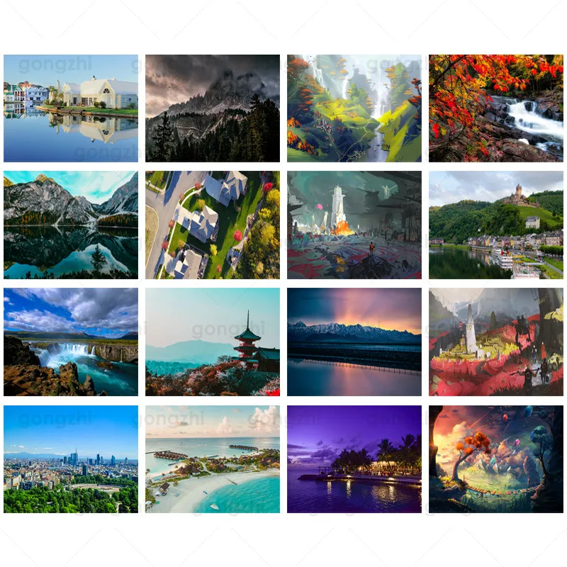 

DIY 5D diamond painting city river cartoon fashion atmosphere high-grade quality acrylic cross stitch products embroidery decor