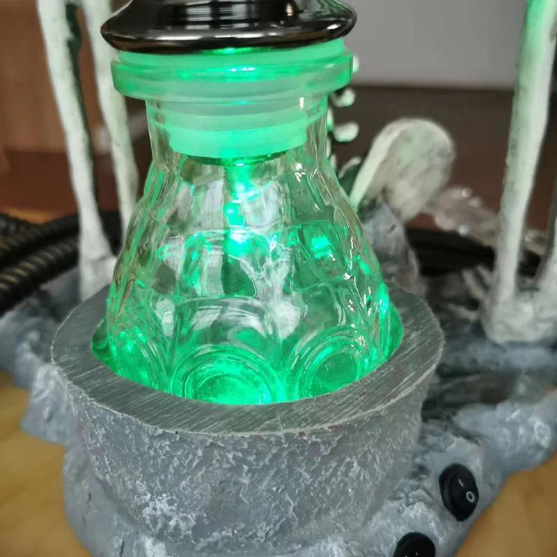 

CNHOOKAH Resin Skeleton Hookah Glass Base Shisha Seven Colors LED Light Base Cachimba Arab Double Root Plastic Pipe Chicha Gifts