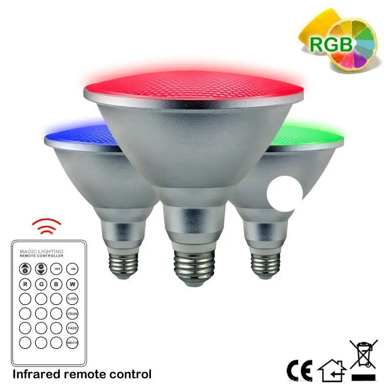 HiMISS 10W 20W Par30 Par38 LED RGB Spotlight Bulb Outdoors Water-Resistant Color Changing Remote Control Magic | Освещение