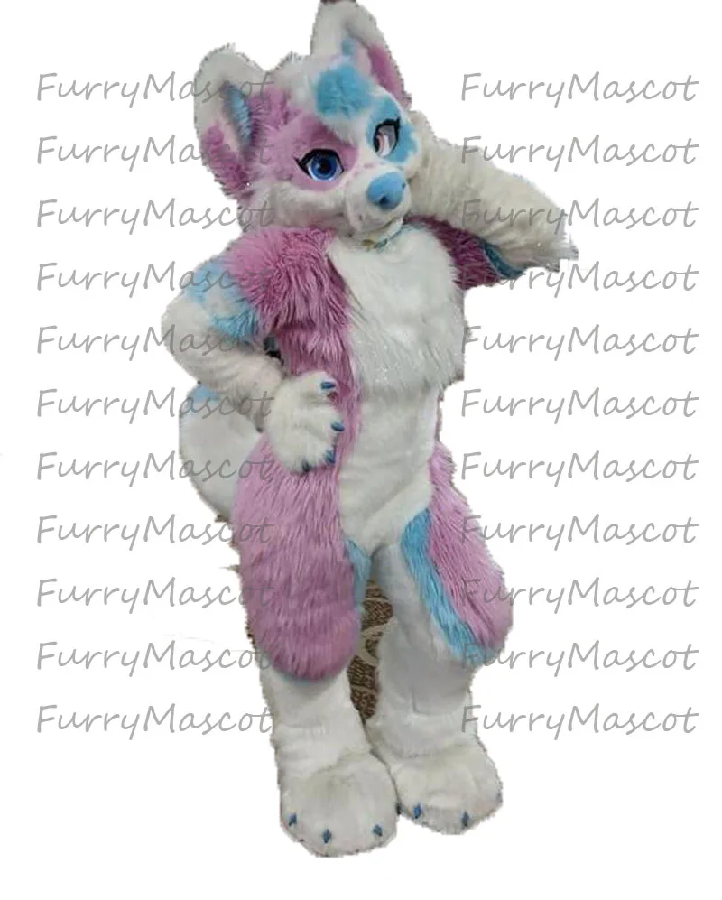 Профессиональный пушистый костюм Хаски 200% как на картинке костюм-талисман