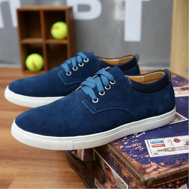 Brand Men Shoes Casual Suede Leather Fashion Black Blue Brown Flat for BIG SIZE 49 Drop Shipping A56-97 | Обувь
