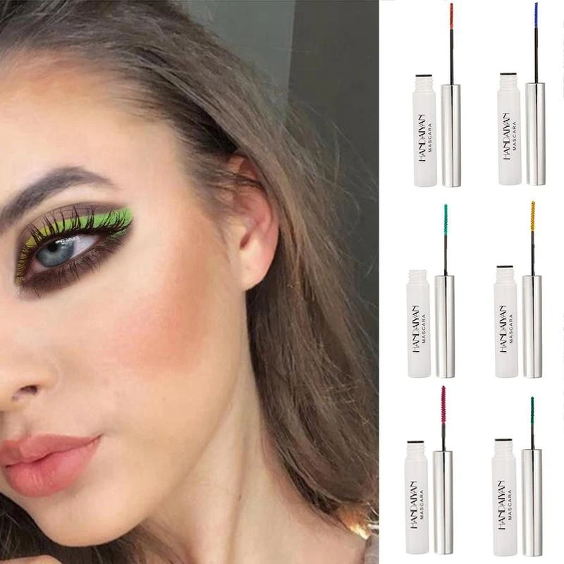 Цветная Водостойкая тушь для ресниц завивка удлинение макияж синие зеленые