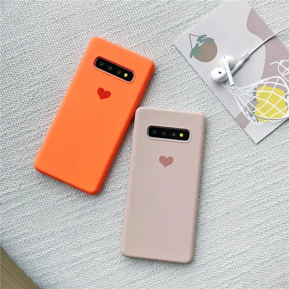 Милые силиконовые чехлы для телефонов с сердечком и жидким samsung S10 Plus S10E S9 S8 мягкий