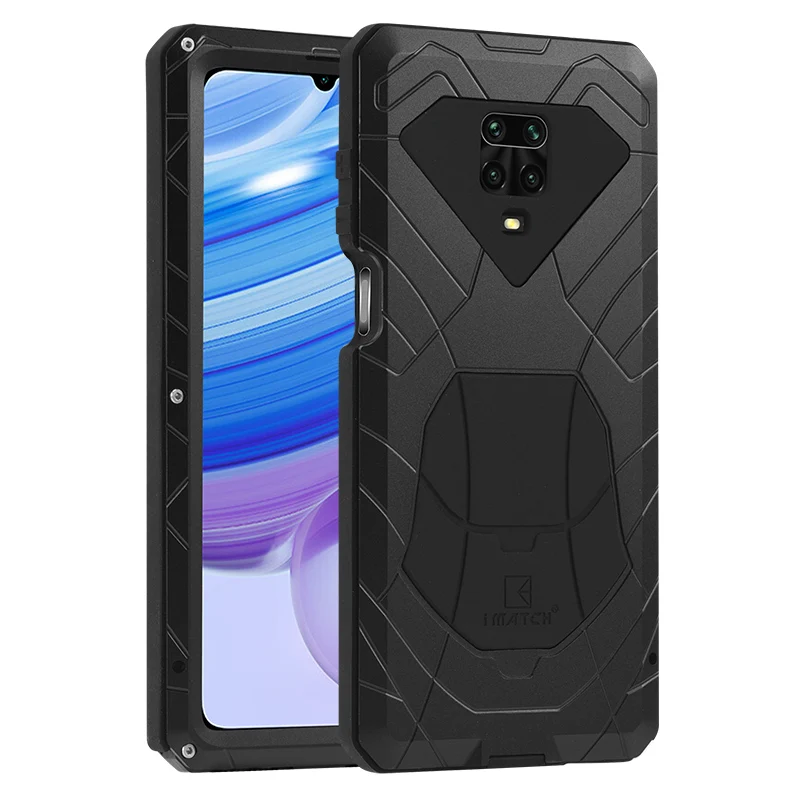 

Daily Waterproof Luxury Metal Cover Outdoor Sports Armor Tactical Case For Xiaomi Redmi Note 9S/Pro/Max 360 Full Protection Case