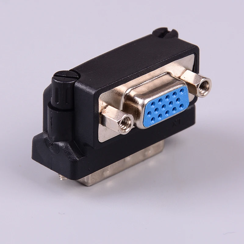 

1pc Black DVI To VGA Adapter DVI-I 24+5 Pin Male To VGA 15 Pin Female 90 Degree Convertor Adapter