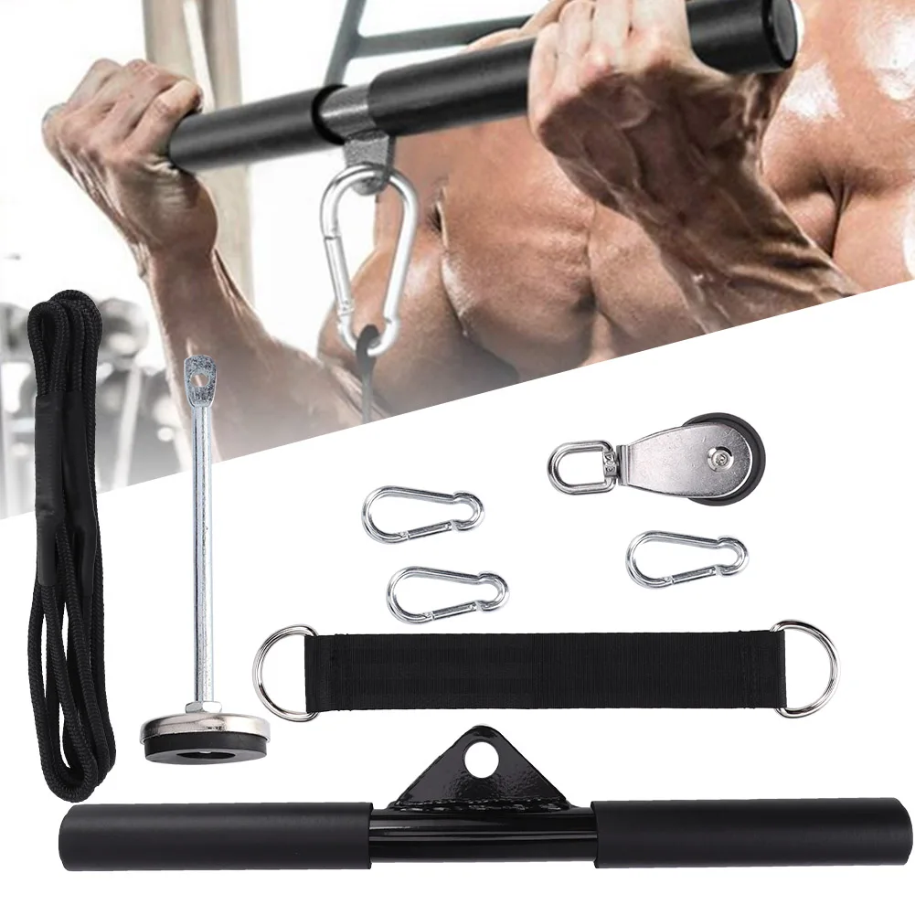 

Wrist Roller Exerciser Trainer Forearm Strength Exercise DIY Fitness Arm Power Device High Pull Rod Loading Pin Dumbbell