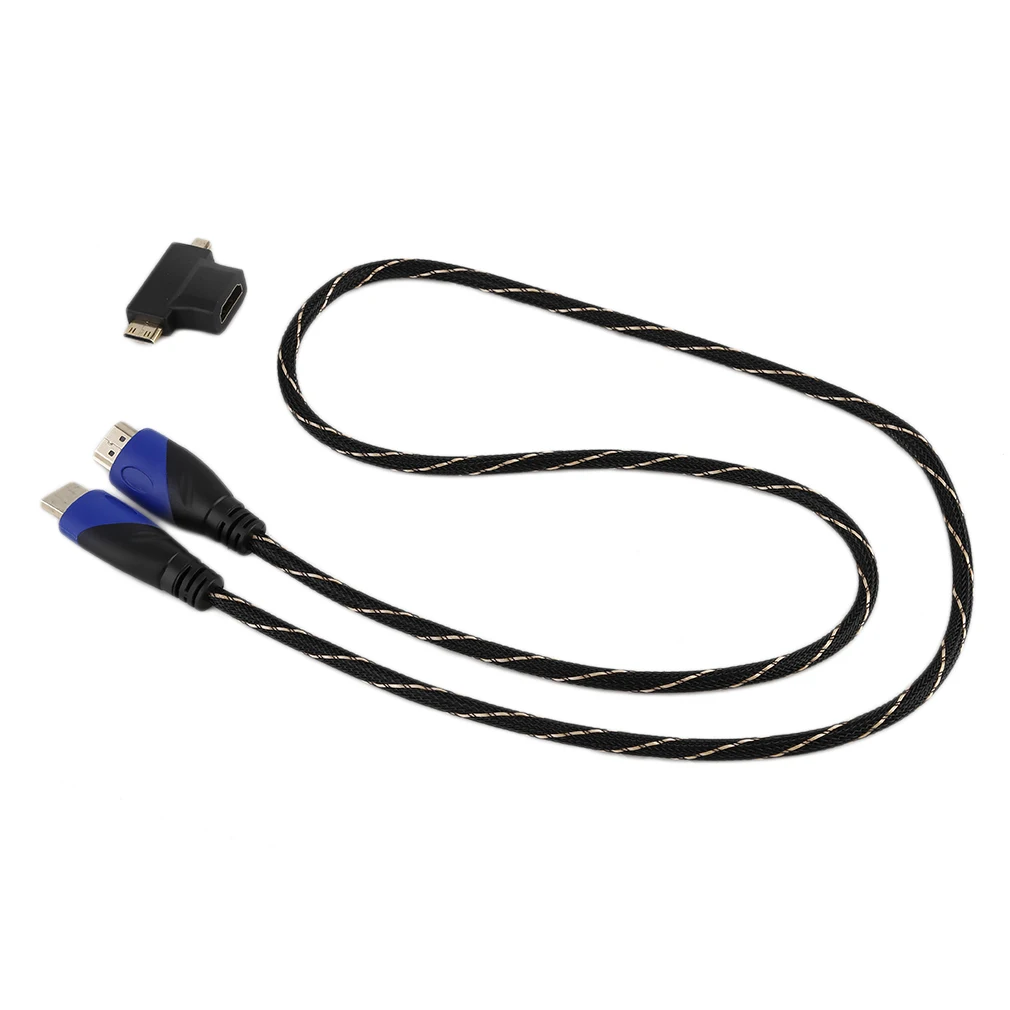 1 8 м плетеный провод HDMI к Full HD 3 в кабель V1.4 папа адаптер Коннектор hdmi кабели для HDTV