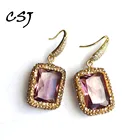 Женские сережки-зултаниты CSJ с большим камнем, ювелирные украшения для свадебной вечеринки