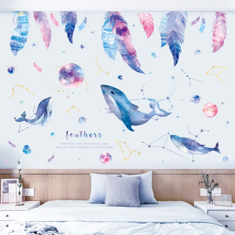 Звездные наклейки обои для общежития настенные самоклеящиеся спальни