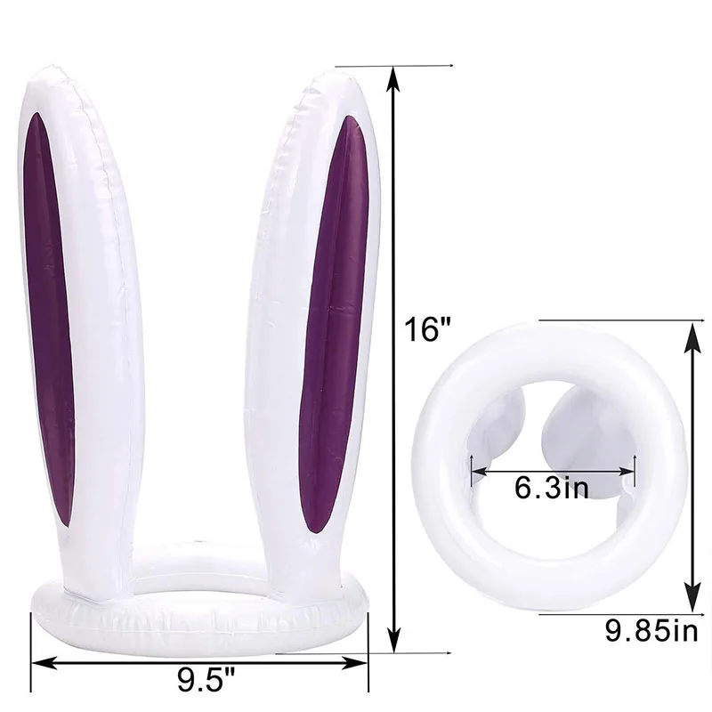 

Easter Interactive Inflatable Toy Easter Bunny Rabbit Ears Hat Inflatable Ring For Bunny Party Game Kids Outdoor Ferrule Toy