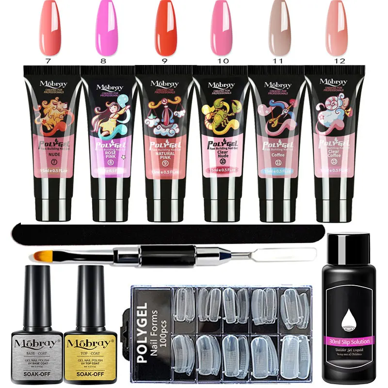 

Acrylic Nail Kit Poly UV Gel For Nails Extension Gel With Nail Tips UV Lamp Quick Dry Acrylic Builder Nail Gel For Manicure Set