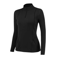 women autumn winter sports tops long sleeve fitness t shirt gym running shirts slim half zipper tops