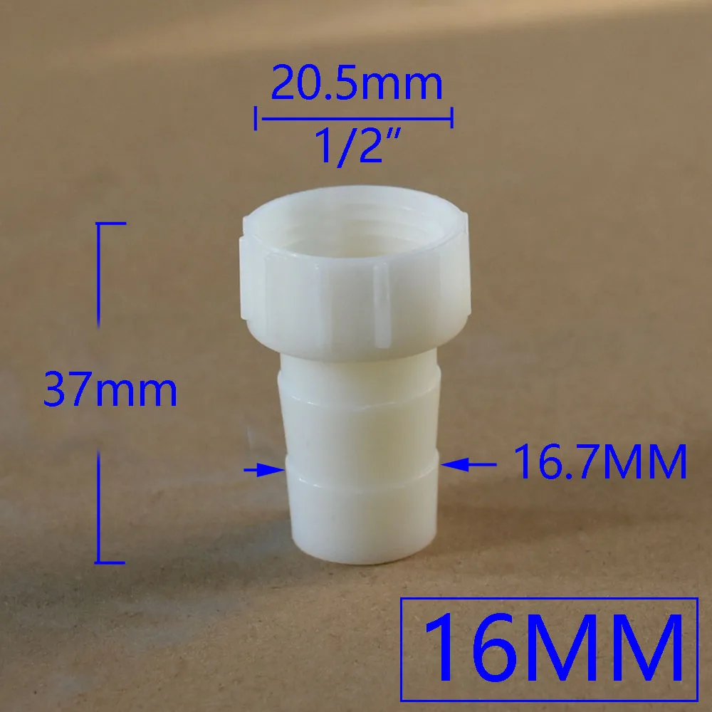 4/6/8/10/12/14/16/20mm Hose to 1/2 Female Connector Barb Water Pipe Connector Plastic Tube Fitting 2Pcs images - 6