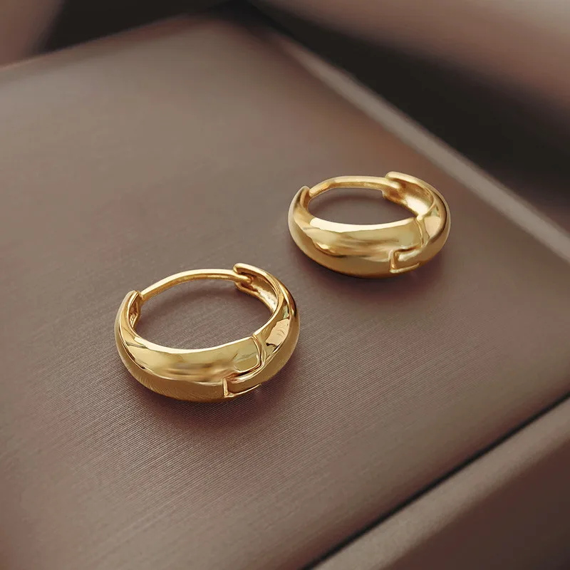 

Fashion Hoop Earrings Gold/Silver Color 2021 New Metallic Round Circle Earings Jewelry For Women