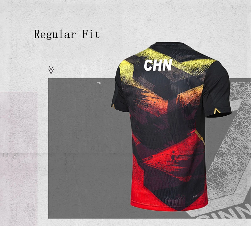 Li-Ning, Мужская футболка для настольного тенниса, для сухой команды, спонсора, дышащая подкладка, для соревнований, спортивные футболки, топы, AAYN297 MTS2903