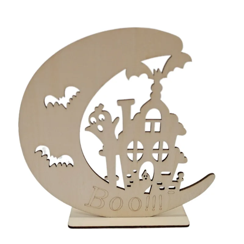 

Wooden Halloween DIY Moon Pumpkin Man Crafts Decorations Wedding Supplies Heart-shaped Wooden Signs Party Supplies