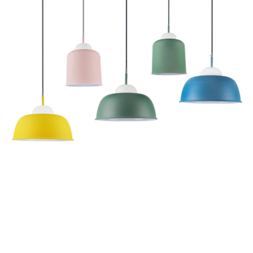 

Nordic LED Iron Art Macaron Pendant Lights Retro Industrial Indoor Decor Hanging Lamp Restaurant Bedroom Bedside Light Fixtures