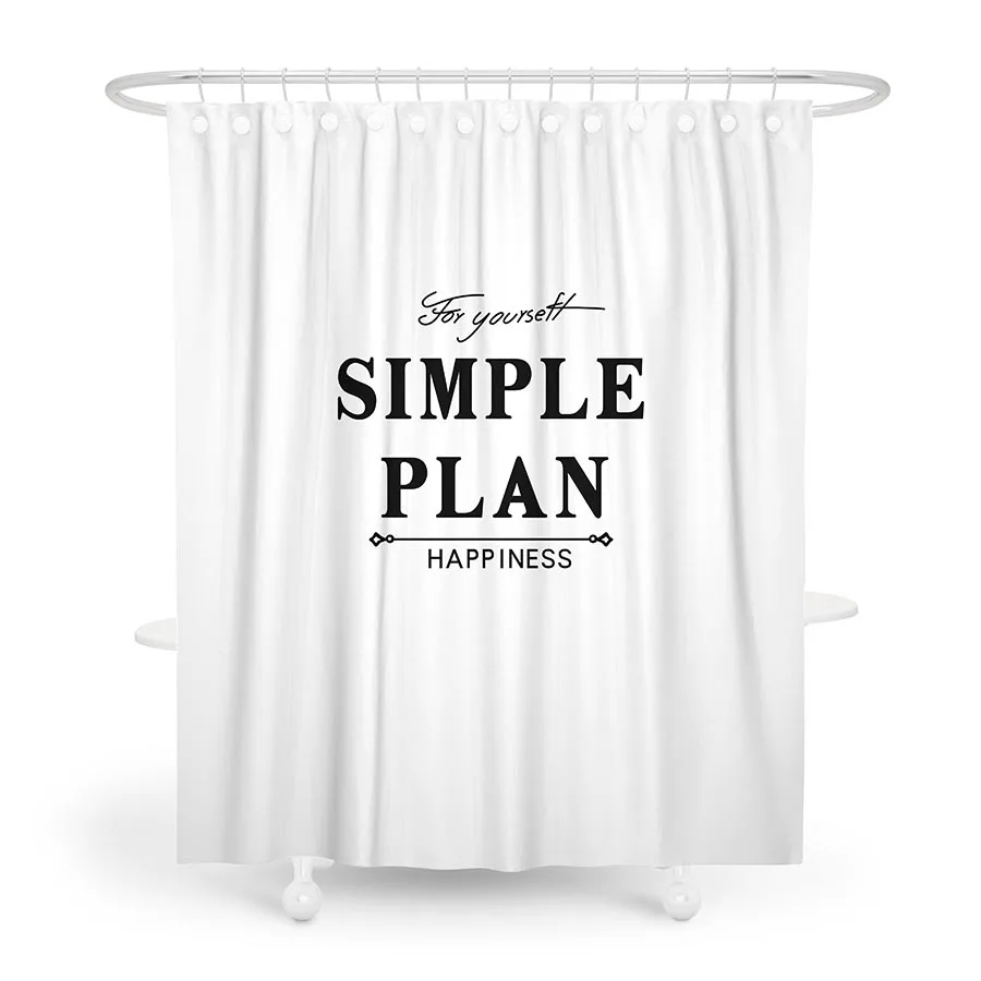Простой план письмо занавеска для душа ванная полиэстер Ткань Водонепроницаемая