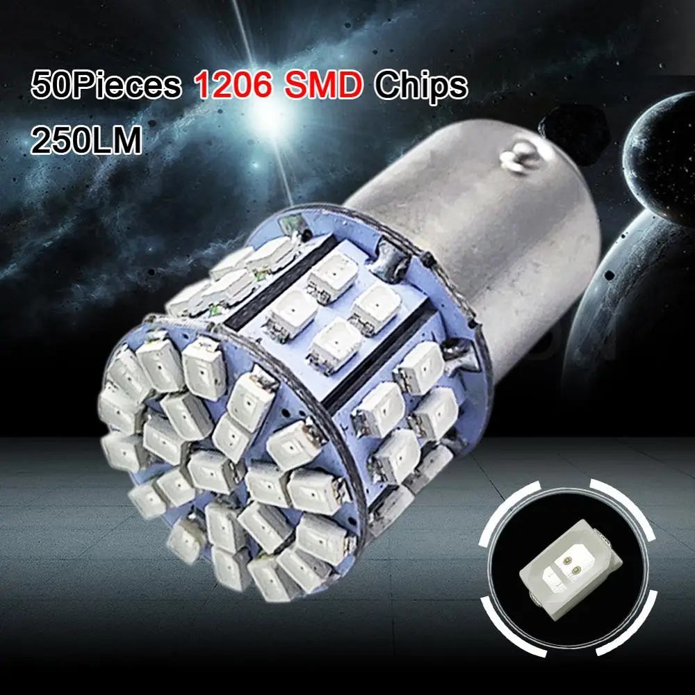 2X 1156 BA15S P21W BAU15S 1157 1206SMD 12 светодиодов Автомобильная Тормозная лампа В