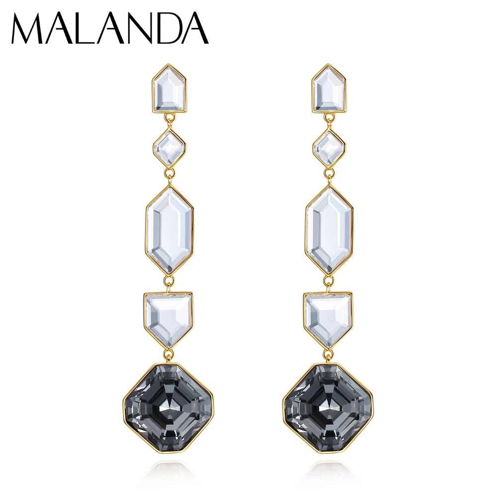 

Malanda Crystal From Swarovski Black Hole Drop Earrings For Women 2021 New Fashion Luxury Dangle Earrings Jewelry Mom Gift