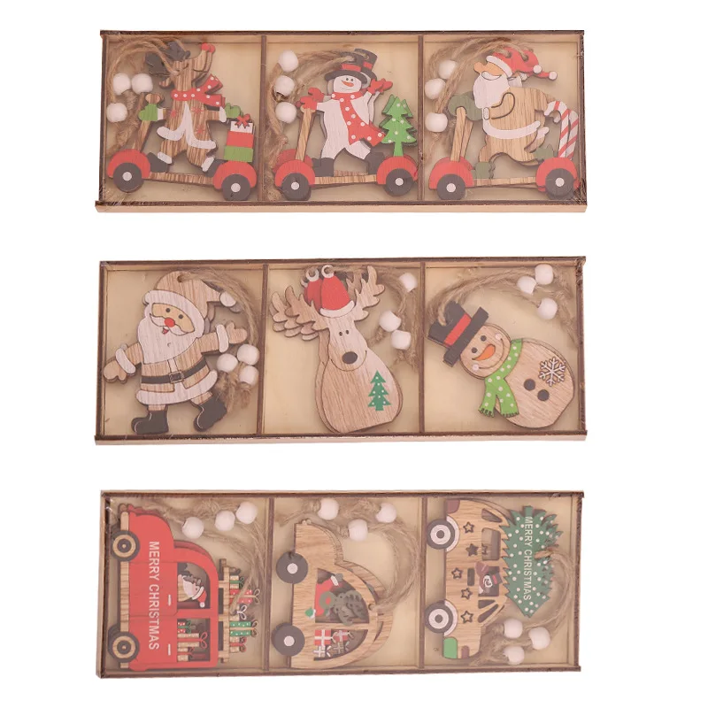 

Модные рождественские деревянные украшения для домашней елки, самодельные рождественские украшения из натурального дерева, Подвески, Подв...