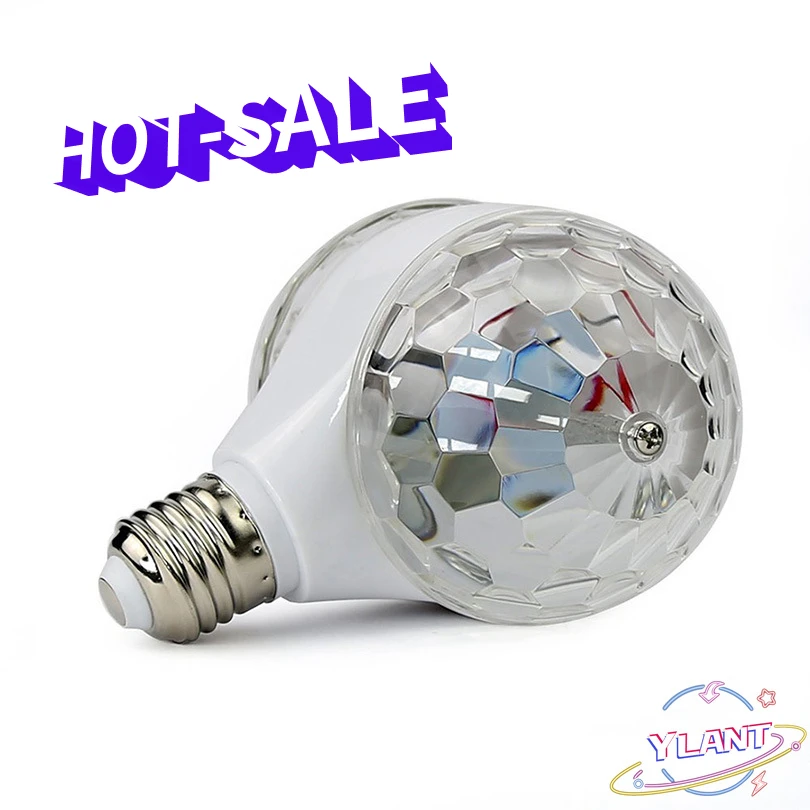 

SWT Double-sided cove Magic Crystal Ball Effect Light for Xmas Party Bar DJ Disco Light E27 6W Colorful Rotating LED Stage Lamp