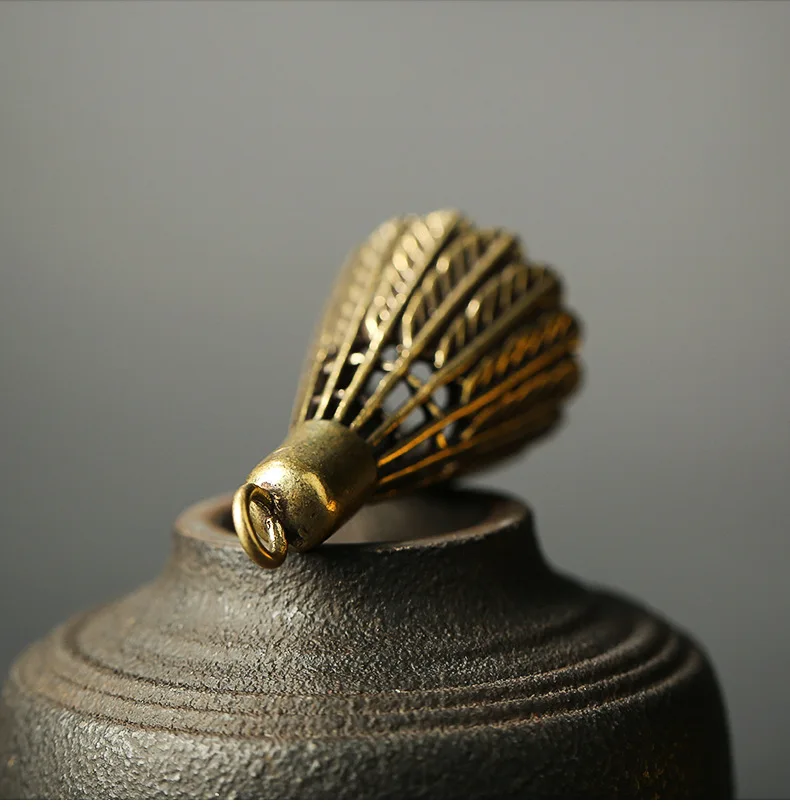 Латунный кулон в стиле ретро для бадминтона ручной работы миниатюрный подвесной